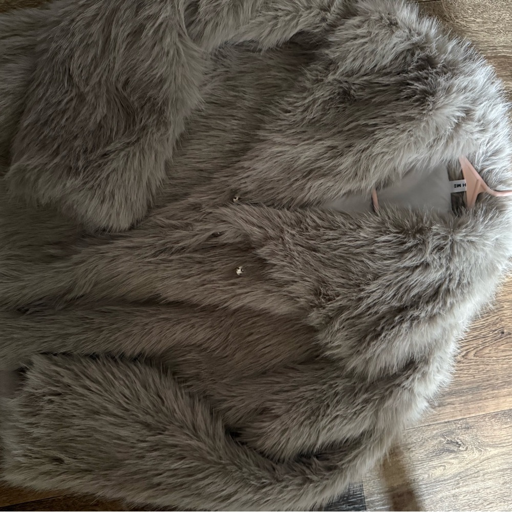 Faux Fur Coat in Gray